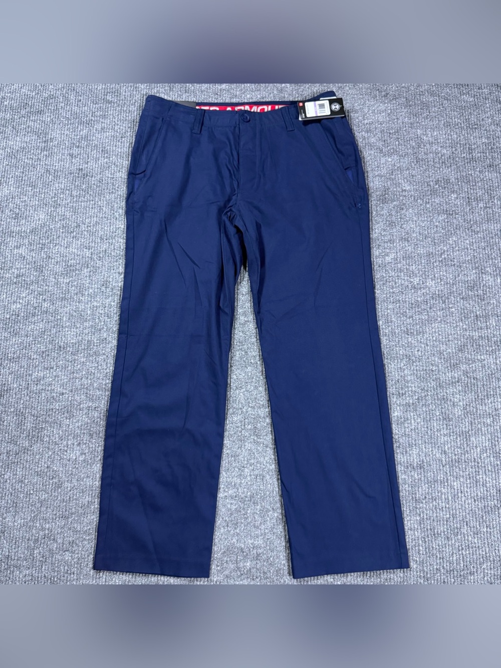 Under Armour Mens Performance Chino Pants 38x32 Blue Straight Stretch Golf NWT